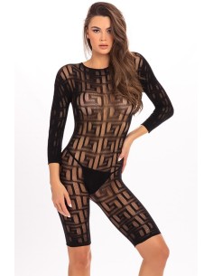 EXOTIC GEOMETRY BODYSTOCKING BLACK