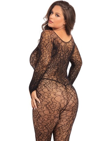 CROTCHLESS LACE BODYSTOCKING BLACK