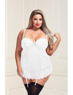 BUSTIER AND GSTRING WHITE