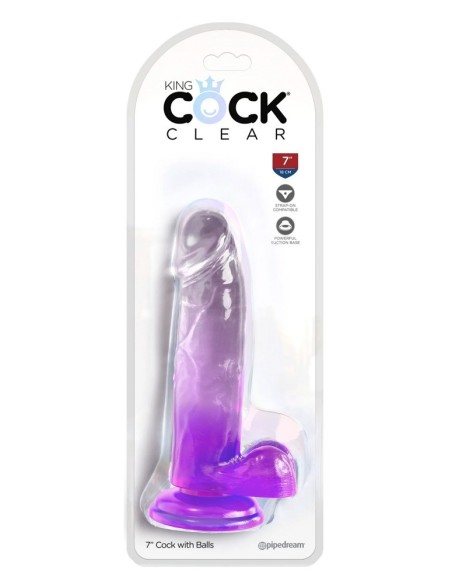 KingCockClear 7 w balls purple