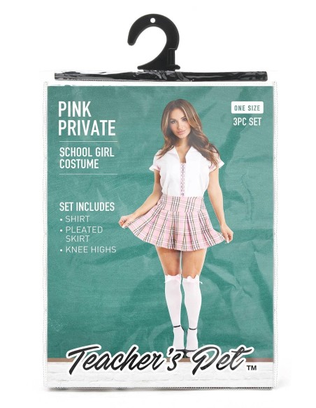 TEACHERS PET 3 PCS PINK PRIVATE SCHOOLGIRL COSTUME