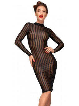 Noir Dress Stripes S