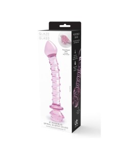 GLAZE GLASS ROSEBUD SPIRAL G-SPOT DILDO
