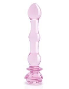 GLAZE GLASS ROSEBUD BEADED DILDO 2