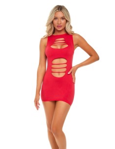 CAN'T COMMIT DRESS RED