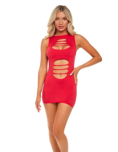 CAN'T COMMIT DRESS RED