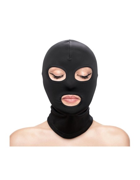 FETISH & FASHION EYES & MOUTH HOOD BLACK