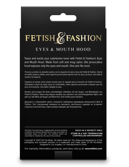 FETISH & FASHION EYES & MOUTH HOOD BLACK