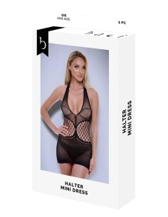 BACI HALTER MINI DRESS BLACK