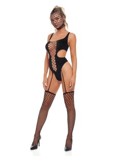 SIN N CHILL BODYSTOCKING WITH MASK BLACK