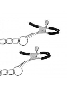 O-Ring Gag with Nipple Clamps - Black