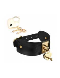 KINKY DIVA HEART LOCK & KEY COLLAR BLACK 2