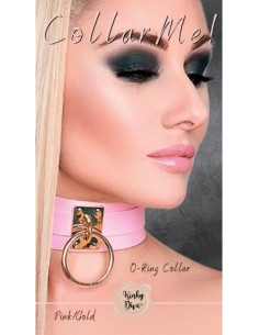 KINKY DIVA O-RING COLLAR PINK/GOLD