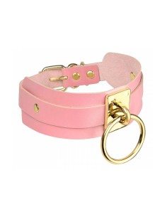 KINKY DIVA O-RING COLLAR PINK/GOLD 2