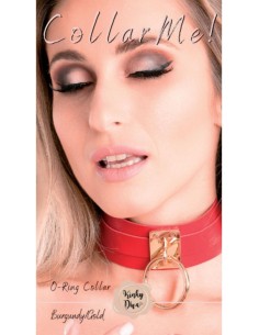 KINKY DIVA O-RING COLLAR RED/GOLD
