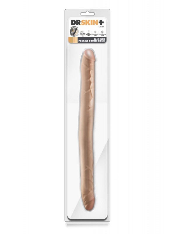 DR. SKIN PLUS 16.5” POSABLE DOUBLE DONG