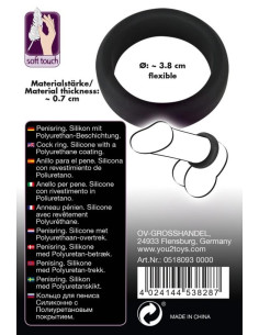 Black Velvets Cock Ring 3.8 cm acquista online su Porky's Store 2