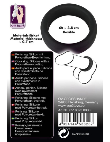 Black Velvets Cock Ring 3.8 cm acquista online su Porky's Store