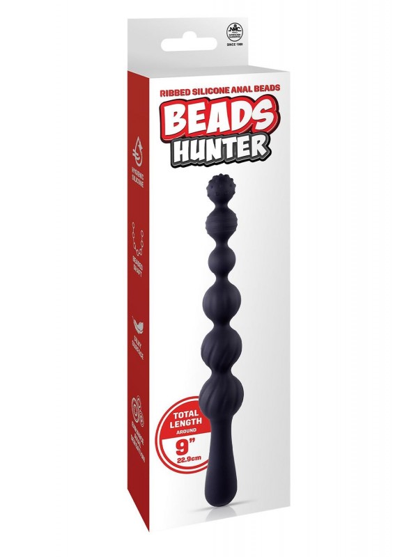 NMC 9 INCH RIBBED SILICONE ANAL BALL BEA