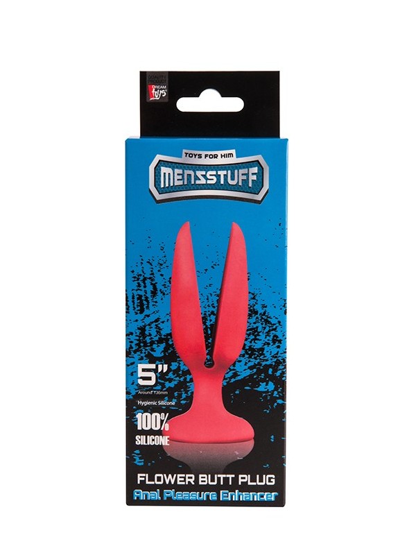 MENZSTUFF FLOWER BUTT PLUG 5INCH RED