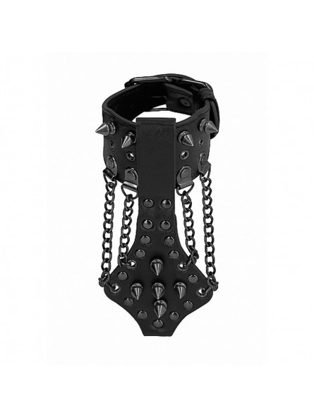 Bracelet with Spikes and Chains - Black Bracelet with Spikes and Chains - Black