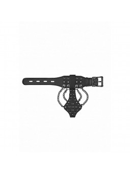 Bracelet with Spikes and Chains - Black
