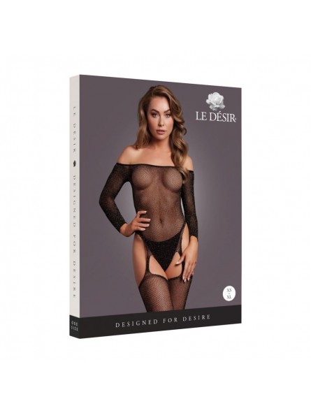 Shimmering Off the Shoulder Bodystocking