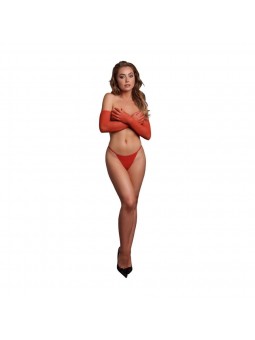 Shimmering Opera Gloves - One Size - Red