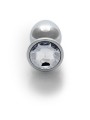 Round Gem Butt Plug - Medium - Silver/Di