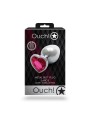 Heart Gem Butt Plug - Large - Silver/Rub