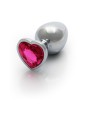 Heart Gem Butt Plug - Large - Silver/Rub