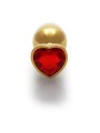 Heart Gem Butt Plug - Large - Gold/Ruby