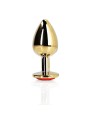 Heart Gem Butt Plug - Large - Gold/Ruby
