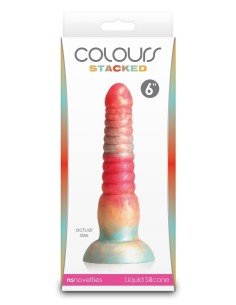 COLOURS STACKED 6 INCH DILDO RED/GOLD
