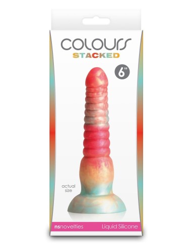 COLOURS STACKED 6 INCH DILDO RED/GOLD