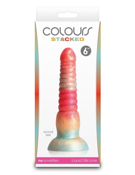 COLOURS STACKED 6 INCH DILDO RED/GOLD
