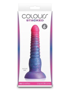 COLOURS STACKED 6 INCH DILDO PINK/BLUE