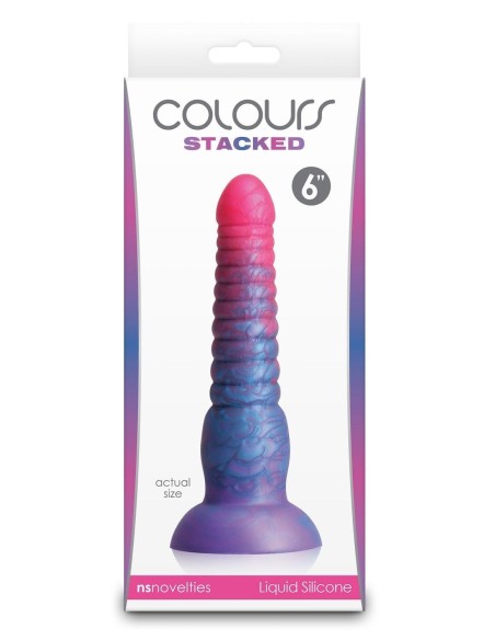 COLOURS STACKED 6 INCH DILDO PINK/BLUE