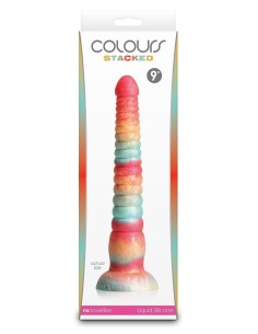 COLOURS STACKED 9 INCH DILDO RED/GOLD