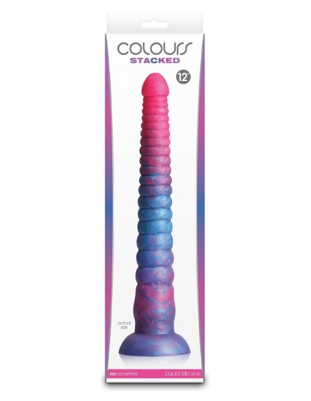 COLOURS STACKED 12 INCH DILDO PINK/BLUE