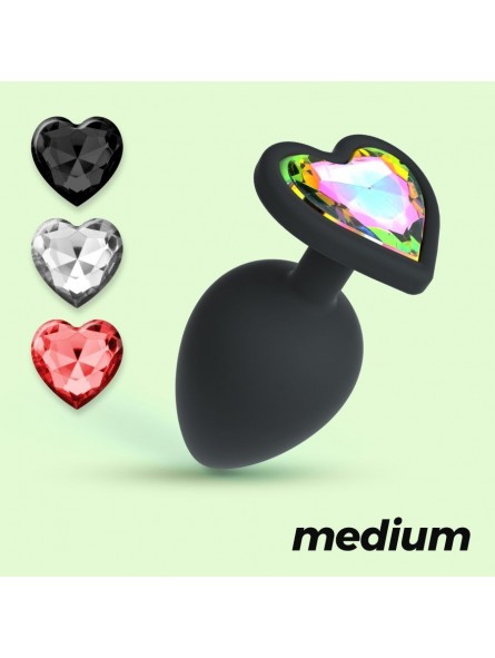 CUORE PLUG ANALE MEDIO CON 4 GIOIELLI CUORE PLUG ANALE MEDIO CON 4 GIOIELLI