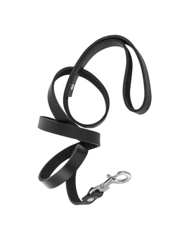 COLLIER ET LAISSE CUIR BOVIN BLK acquista online su Porky's Store