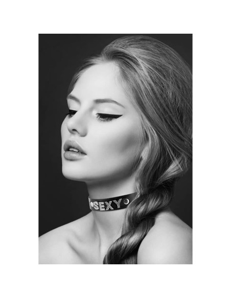 COLLIER STRASS SEXY CUIR BOVIN acquista online su Porky's Store