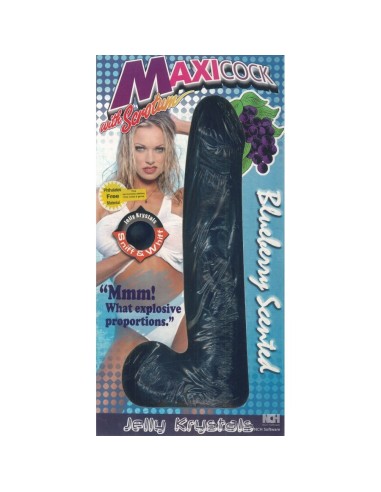 MAXI COCK with scrotum Blu 21,6 cm