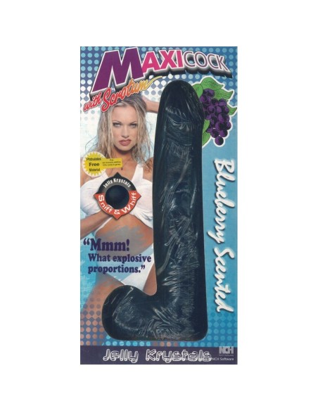 MAXI COCK with scrotum Blu 21,6 cm