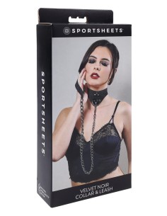 SPORTSHEETS VELVET NOIR COLLAR & LEASH