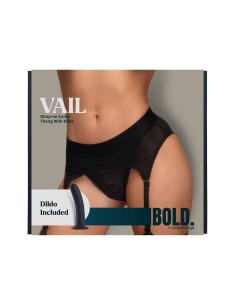 BOLD. VAIL STRAP-ON GARTER THONG WITH DILDO 2