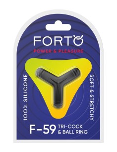 FORTO F-59 TRI COCK AND BALL RING BLACK