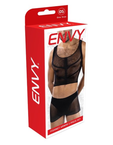 ENVY FISHNET ARMOR 2 PIECE SET BLACK