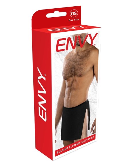 ENVY BULGING BLOSSOM LACE SKIRT BLACK